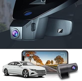 Fitcamx Front 4K+Rear 1080P Dash Cam Adapts for VW Arteon 2019-2024 S SE SEL R-line 4motion, OEM Style, 2 Way HD Video, Loop Recording, Built-in WiFi & APP, Parking Monitoring, Easy to Set, 128GB Card