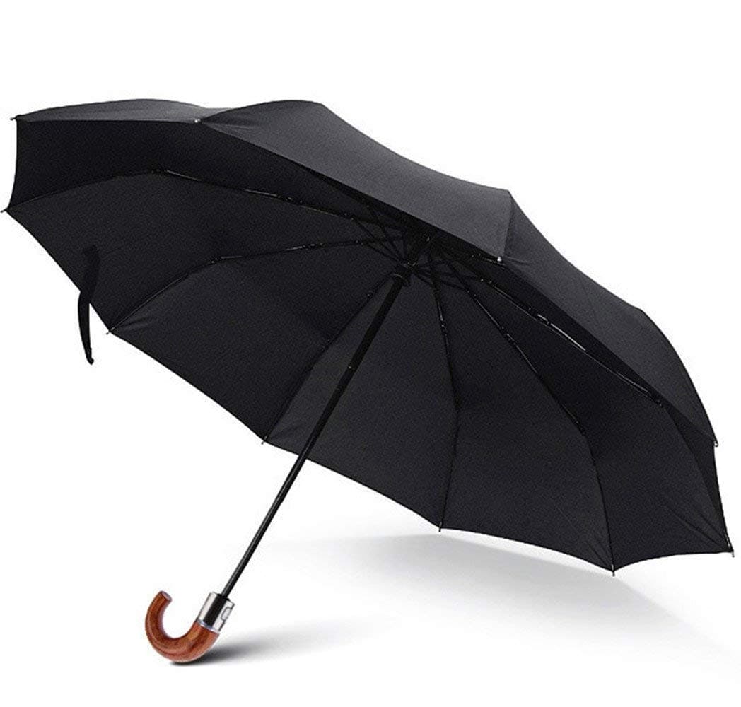 Lonior Umbrella Windproof Compact Large Folding Golf Umbrella Auto Open Close Hook Handle Black,Gifts for Father‘s Day