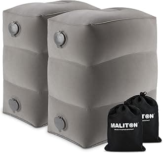 Maxchange Inflatable Travel Foot Rest/pillow, 18*15*12inch, Grey, 2 Pieces