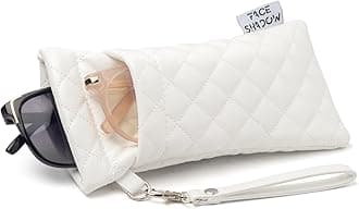 Double Glasses Case Soft Eyeglass Case For Women Men Squeeze Top Sunglasses Case With Cleaning Cloth