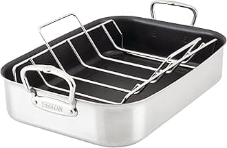 Hestan Provisions – 16.5" Classic Clad Nonstick Roasting Pan with Stainless Steel Rack