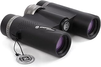 BRESSER 10x25 Binoculars for Adults High Powered with HD Optical System, FMC Green Film BAK4 Prism, Non-Slip Grip, Waterproof, Fogproof, Shockproof for for Hunting Bird Watching Travel Football Games