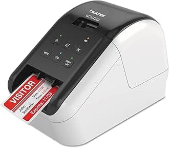 QL-810W Professional Label Printer with USB and WiFi connectivity, Ultra-Fast Printing up to 110 Labels per Minute with Standard Address Label in Monochrome, Black & Red Printing Available