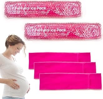 Reusable Perineal Ice Packs for Postpartum & Hemorrhoid Pain Relief, hot & Cold Pack for Women After Pregnancy, 2 Ice Pack and 3 Cover. (New Pink)