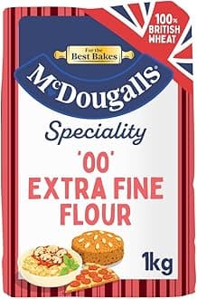00 Grade Premium Plain Flour Finely Milled For Smoother Results, 1 kg Bag (Pack of 1)