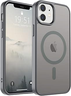 SUPFINE Magnetic for iPhone 12 Case/iPhone 12 Pro Case (Compatible with MagSafe) (Military Grade Drop Protection) Slim Translucent Matte Shockproof with Anti-Fingerprint Phone Case,Gray