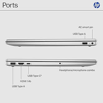HP 15.6" Laptop HD Touch Screen Display AMD Ryzen 5 7520U 8GB RAM 512GB SSD AMD Radeon Graphics Windows 11 Home Natural Silver 15-fc0499nr