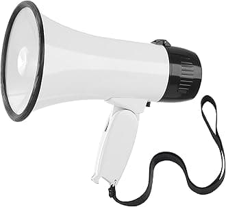Megaphone with Speaker Microphone Siren and 240-Second Recording Bullhorn Includes Volume Control for Outdoor Events and Crowd Management