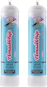 640g,0.95L Vanilla Flavor N20 Cream Charger - The Best Choice for Vanilla Flavor Lovers N2O Whipped Cream Charger - Familiar Vanilla Flavor, Sparkling Childhood Memories (2 cylinders)