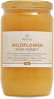Earthbreath Wildflower Raw Honey – 1 kg – Unpasteurised, Unfiltered – Pure Raw Wildflower Honey from Single Apiary – Natural Sweetener for Cooking, Tea, Juice, Drinks, Food