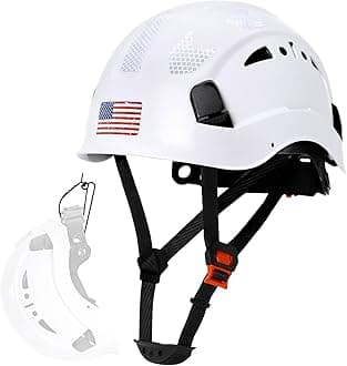 AOLAMEGS Construction Safety Hard Hat - ANSI Z89.1 Type Ι OSHA Approved Safety Helmets with Chin Straps Lightweight Reflective Vented ABS Hard Hats For Men Women Industrial Workwear 6-point Suspension