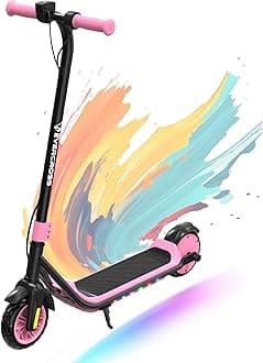 E6 Electric Scooter for Kids, 7" Lightweight E-Scooter for Ages 6-12, Electric Scooter with A Range of Up to 20 km and 7-Color Lights, 3 Speed Modes (8, 12, 16 km/h)