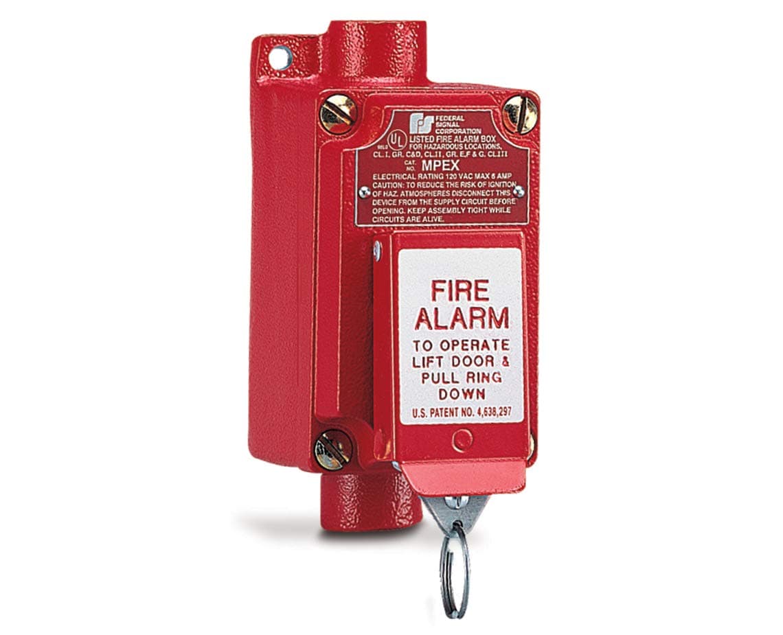 MPEX Explosion-Proof Fire Alarm Pull Station, 120 VAC, Red