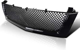 Spec-D Tuning Glossy Black Mesh Front Bumper Hood Grille Compatible with 2002-2006 Cadillac Escalade EST ESV