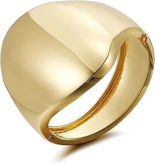 YMBYCM Chunky Gold-plated Bangle Bracelets for Women Trendy Wide Chunky Cuff Bracelets Hammered Irregular Wrist Cuff Wrap Bracelet