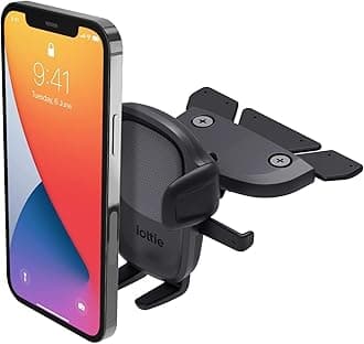 Easy One Touch Signature CD Slot Mount - Universal Car Phone Holder for iPhone, Google, Samsung, Moto, LG, and all other Smartphones