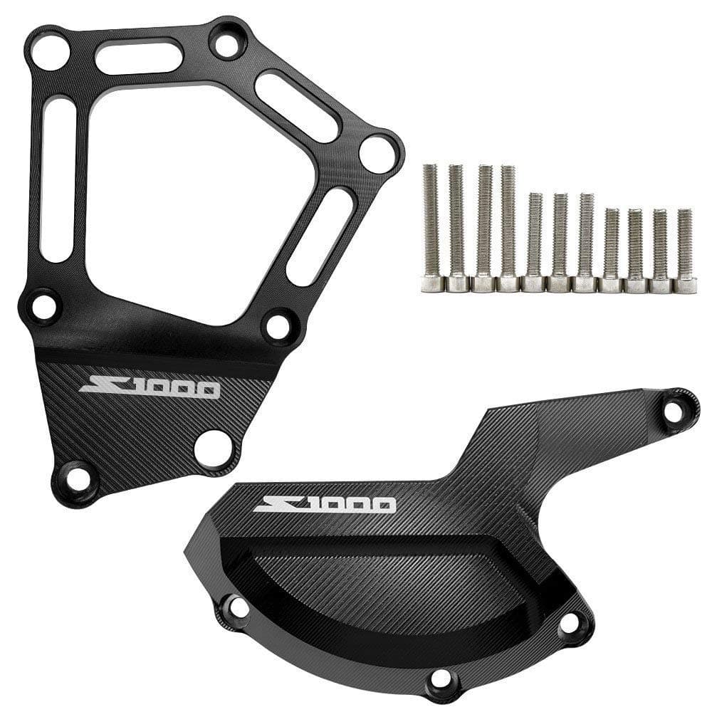 S1000RR S1000R S1000XR Motorcycle Engine Protector Left & Right Engine Stator Cover Engine Protective Cover for BMW S1000RR ABS K46 2009-2016 S1000R 2014 2015 HP4 2010-2016 S1000XR 2015 2016 (Black)