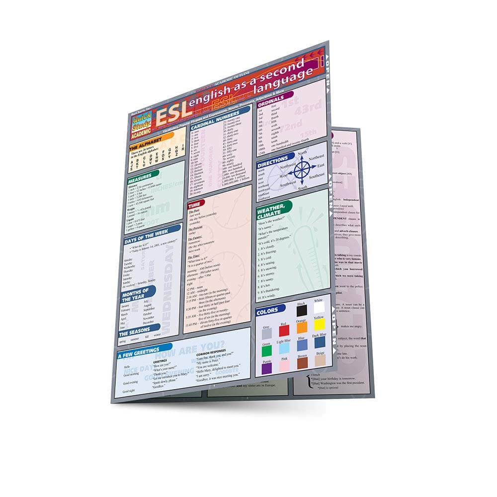 Esl (English As A Second Lang) (Quickstudy Reference Guides - Academic)