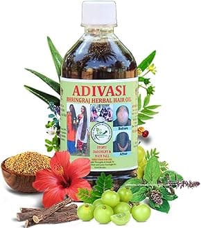 Aadiwasi Bhrungraj Herbal Hair Oil 250ml (Basically Made By Pure Aadiwasi Ayurvedic Herbs) 100% NATURAL (Pack of 1)