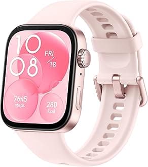 WATCH FIT 3 Smartwatch for men women, iOS & Android, Up to 10 Days Battery Life, Bluetooth Calls, GPS Smartwatch, Aluminum Case, AMOLED Display, Health&Fitness Tracker, Pink strap