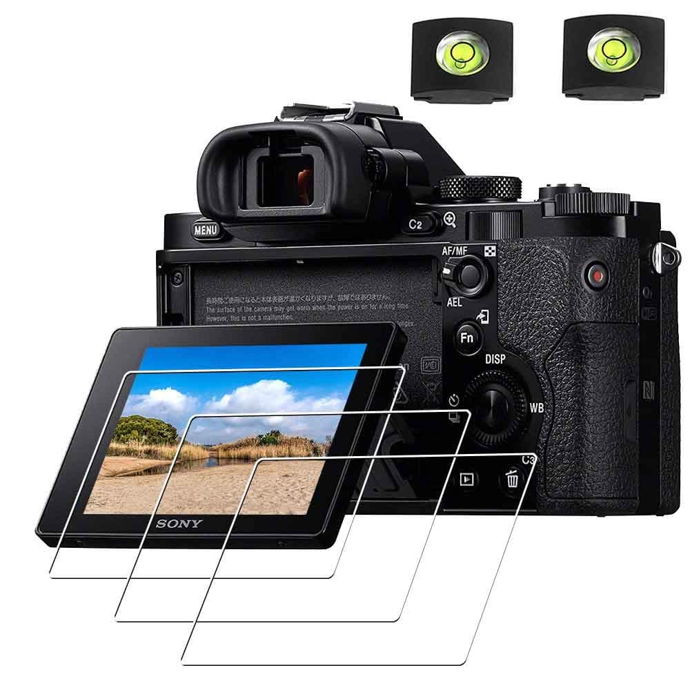 A1 Screen Protector for Sony Alpha 1 / A1 Camera & Hot Shoe Cover 0.3mm 9H Hardness Tempered Glass Anti-Scrach Anti-Fingerprint Anti-Bubble [3+2 Pack]