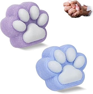Taba Squishy Cat Paw Toy, Fufu Squishy Stress Relief Sensory TPR Squish Toy for Kids and Adults, Cute Kawaii Sticky Squeeze Novelty Toys, Purple&Blue