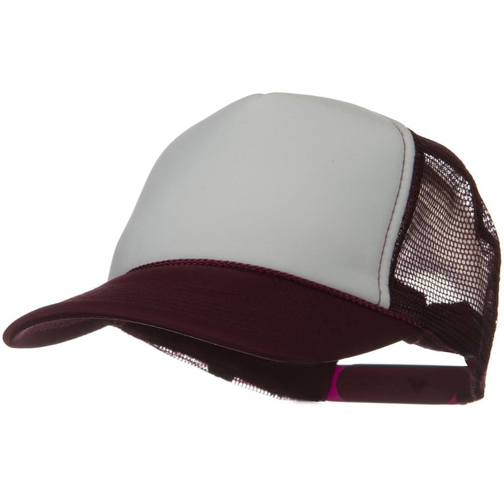 OTTOTwo Tone Polyester 5 Panel Foam Front Mesh Back Cap - Maroon White