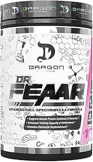 DRAGON PHARMA Dr. FEAAR® Advanced Full-Spectrum EAA Matrix, Supports Muscle Protein Synthesis and Recovery, Enhanced Training Capacity (30 Servings, Pink Dragon)
