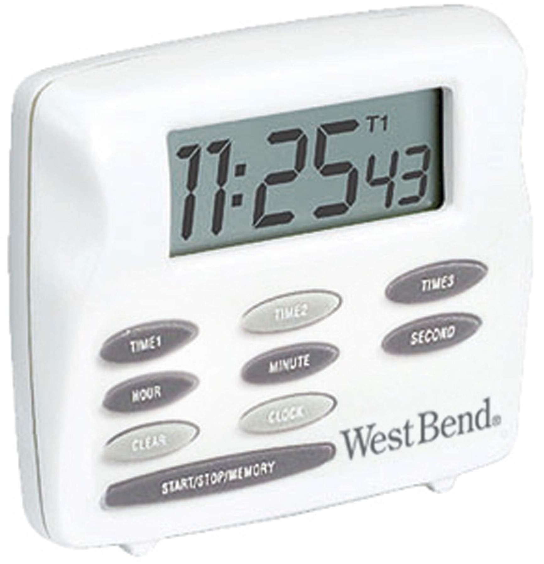 West Bend 40053 Triple Timer with Clock, White