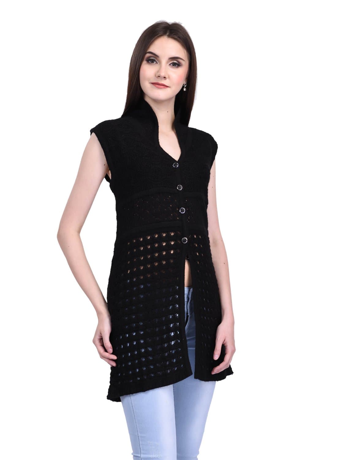 eWools Women's Wool V-Neck Cardigan