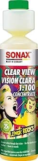 SONAX KlarSicht 1:100 Concentrate Lemon Rocks (250 ml) Windscreen Cleaner Removes Insects, Dirt, Glare & Lubricating Films in Seconds Item No. 03701410