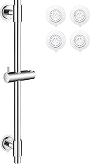 KES No Drill 30-Inch Shower Slide Bar with Adjustable Handheld Shower Head Holder, Self Adhesive, Universal Fit, SUS304 Polished Stainless Steel Drill-Free for Bathroom, F209S78DF-PS