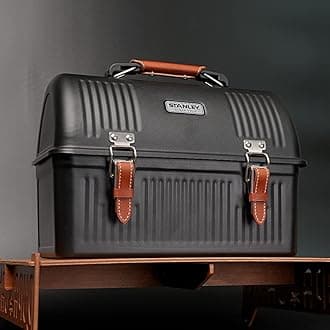 COFFNIC Leather Strap for Stanley Lunch Box (Black)