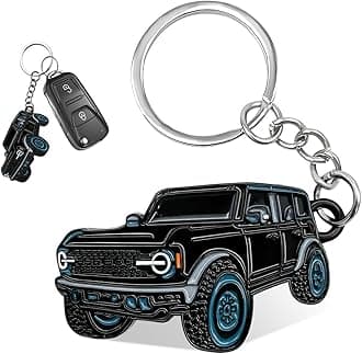 Car Keychain, Cute Car Model Key Chain for Rubicon X Rubicon 392, Wrangler Keychain with Metal Ring for Friends (Black)