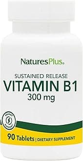 NaturesPlus Vitamin B1 300 mg - 90 Sustained Release Tablets - Mega-Dose Thiamin - Energy Support - Vegetarian, Gluten Free - 90 Servings