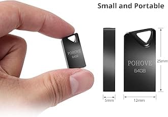 USB Flash Drive 64GB, Mini Memory Stick 64 GB Portable Pen Drive 64GB Waterproof USB Stick With Key Ring for PC Laptop Computers Tablet etc -Black