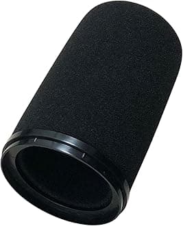RhymKawa Microphone Cover for Shure SM7B POP Filter RK345B Replacement, SM7B Mic Windscreen Foam with Colored Retaining Ring for Stylish Podcast Decor (Black)