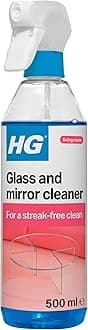 HG Glass & Mirror Cleaner, Streak-Free Glass Spray, Removes Grease & Dirt – 500ml