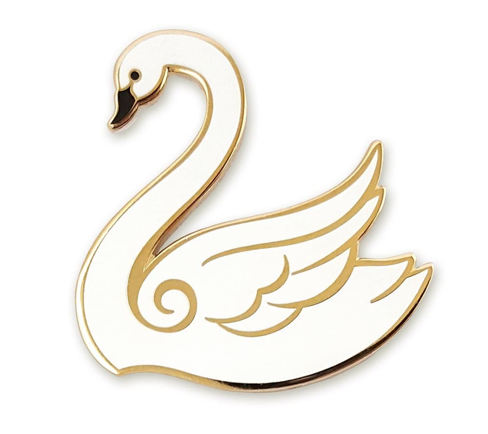 PinsanityWhite Swan Enamel Lapel Pin