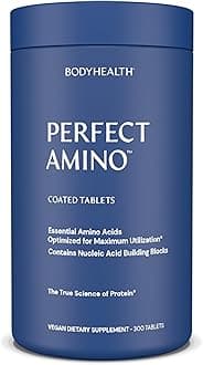 PerfectAmino (300 ct) Easy to Swallow Tablets, Essential Amino Acids Supplement with BCAAs, Vegan Protein for Pre/Post Workout & Muscle Recovery with Lysine, Tryptophan, Leucine, Methionine