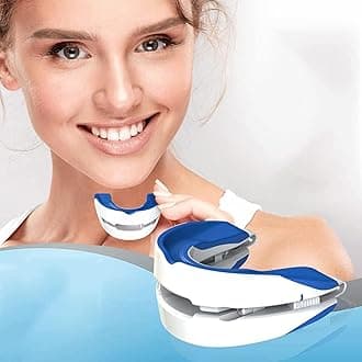 SYOSI Anti-snoring Device Mouthpiece, Upgraded Adjustable Mouth Type Silicone Anti-snoring Device, Help Sleep at Night, Prevent Snoring and Snoring, Anti-grinding Braces Snoring Device (Standard Size)