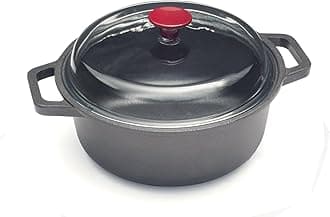 RISOLI Vinum Non-Stick Casserole Dish Diameter 20 cm with Glass Lid Recycled Cast Aluminium No Induction Made in Italy