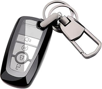 For Ford Car Key Fob Cover Case with Keychain, Key Shell for Fusion Edge Mustang Explorer Expedition Bronco Ecosport Ranger F150 F250 F350 F450 F550 Lincoln Nautilus Aviator