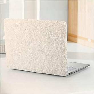 Compatible with MacBook Pro 13 inch Case M2 2026-2023 2022-2016 A2338 M1 A2251 A2289 A2159 A1989 A1708 A1706,Soft Fluffy Fuzzy Plush Faux Fur Print Leather Hard Shell Case&Keyboard Cover, Beige