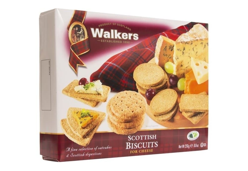 Walker's Shortbread Assorted Oat Crackers, Scottish Biscuits for Cheese, 8.8 Oz Box