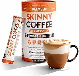 Skinny Coffee Super Boost Weight Loss Coffee, Belly Fat Burner for Women & Men, Sugar-Free Keto Vegan, Reduces Bloating, Supports Energy & Metabolism, Appetite & Cravings Control (30 Servings)