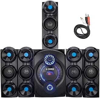 Black Commando Home Theatre 5.1 Channel or Wall Mount Satellites. 6 inch subwoofer Multimedia Connectivity Bluetooth,Fm,USB,Aux. Compatible with Smart tv,Laptop,Smart mobiles,Gaming Console etc