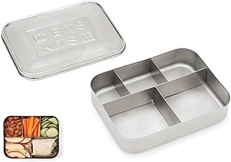 Bits Kits Stainless Steel Bento Box Lunch and Snack Container for Kids and Adults, 5 Sections