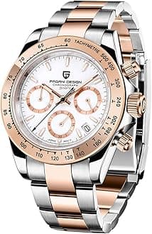 HaiqinPagani Design Daytona Homage Men's Quartz Watches Japan Movement Ceramic Bezel Stainless Steel Band Screw-in Crown Waterproof Sport Chronograph Watch