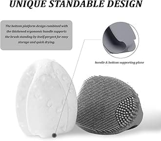 Soft Silicone Face Scrubber,Facial Cleansing Brush,Facial Exfoliation Scrub for Massage Pore Cleansing Blackhead Removing Deep Scrubbing for All Kinds of Skins (1P-Gray)